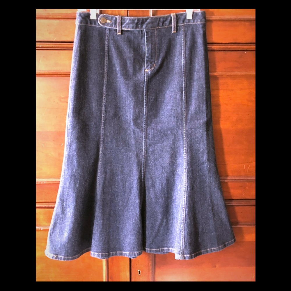 Polo Jeans Co. Long Denim Trumpet Jean Skirt. 4